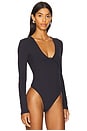 view 3 of 5 x Intimately FP Victoria Plunge Bodysuit In Black in Black