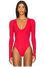 view 2 of 5 x Intimately FP Victoria Plunge Bodysuit In Garnet Rose in Garnet Rose