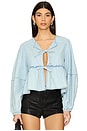 view 1 of 4 Denim Brunch Babe Blouse in Light Tint Wash