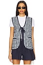 view 1 of 4 Claudine Vest in Navy Gingham