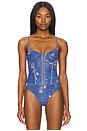 view 2 of 5 x Intimately FP Printed Night Rhythm Bodysuit in Blue Floral Combo