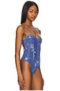 view 3 of 5 x Intimately FP Printed Night Rhythm Bodysuit in Blue Floral Combo