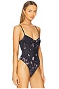 view 3 of 5 x Intimately FP Printed Night Rhythm Bodysuit in Black Floral Combo