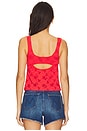view 3 of 4 Full Bloom Eyelet Cami in Poppy Red
