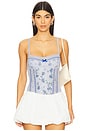 view 1 of 5 Sara Corset Bodysuit in Blue Combo