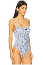 view 3 of 5 Sara Corset Bodysuit in Blue Combo