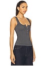 view 2 of 4 Clean Slate Henley Tank in Black