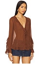 view 2 of 4 Bali Tulula Chiffon Top in Umber Earth