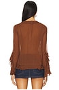 view 3 of 4 Bali Tulula Chiffon Top in Umber Earth