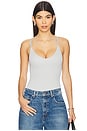 view 1 of 5 Textured Triangle Bodysuit in Moon Rock