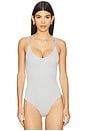 view 2 of 5 Textured Triangle Bodysuit in Moon Rock