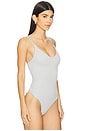 view 3 of 5 Textured Triangle Bodysuit in Moon Rock