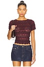 view 1 of 4 Angelina Lace Tee in Wine