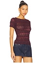 view 2 of 4 Angelina Lace Tee in Wine
