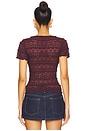 view 3 of 4 Angelina Lace Tee in Wine