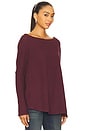 view 2 of 4 x We The Free Latte Blues Thermal Solid In Chocolate Grape in Chocolate Grape