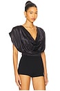 view 2 of 4 BLUSA TIPO CAPA DRAPEADA in Black