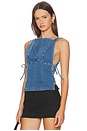 view 1 of 5 Not My Fault Corset in Denim Baby Blue