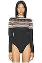 view 2 of 5 Winter Warmer Bodysuit in Black Ivory Combo