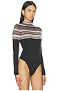 view 3 of 5 Winter Warmer Bodysuit in Black Ivory Combo