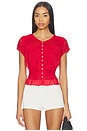 view 1 of 4 TOP BRODÉ FREE PEOPLE GLIMMER in High Risk Red