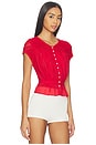 view 2 of 4 TOP BRODÉ FREE PEOPLE GLIMMER in High Risk Red