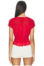 view 3 of 4 TOP BRODÉ FREE PEOPLE GLIMMER in High Risk Red