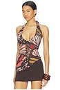 view 3 of 5 Butterfly Effect Halter in Terra Cotta