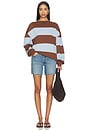 view 4 of 4 Classic Stripe Crew Wide in Periwinkle Combo