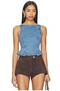 view 1 of 4 Sunfaded Denim Top in Steel Blue