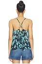 view 3 of 4 Margaux Printed Tank in Capri Blue Combo