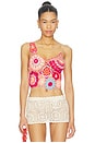 view 1 of 6 Fiorella Crochet Tank in Pink Solace Combo