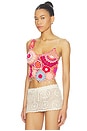 view 3 of 6 Fiorella Crochet Tank in Pink Solace Combo