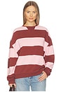 view 1 of 4 Classic Stripe Crew Wide in Strawberry Wine Combo