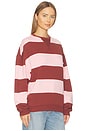 view 2 of 4 Classic Stripe Crew Wide in Strawberry Wine Combo