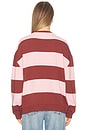 view 3 of 4 Classic Stripe Crew Wide in Strawberry Wine Combo