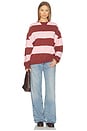 view 4 of 4 Classic Stripe Crew Wide in Strawberry Wine Combo