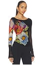 view 2 of 4 Lilly Printed Long Sleeve Top in Black Combo