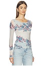 view 2 of 4 Lilly Printed Long Sleeve Top in Frost Combo