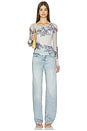 view 4 of 4 Lilly Printed Long Sleeve Top in Frost Combo
