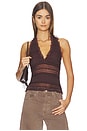 view 1 of 4 x Intimately FP Flirty Frills Halter in Painted Chocolate