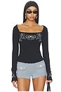 view 1 of 5 TOP MANGA LARGA OLIVIA  in Black Combo