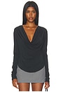 view 1 of 4 TOP MANGA LARGA JANE in Black