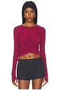view 1 of 4 x FP Movement Tempo Ruched Longsleeve Top in Brick