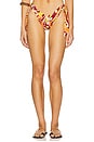 view 1 of 4 x free-est Printed Renee Tie Side Bikini Bottom in Orange Combo