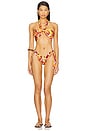 view 4 of 4 x free-est Printed Renee Tie Side Bikini Bottom in Orange Combo