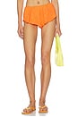 view 1 of 5 BAS DE MAILLOT DE BAIN TAILLE HAUTE ALMA FLUTTER in Tangerine