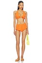 view 4 of 5 BAS DE MAILLOT DE BAIN TAILLE HAUTE ALMA FLUTTER in Tangerine