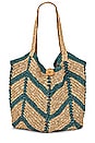 view 1 of 4 Mykonos Straw Tote in Seascape Combo