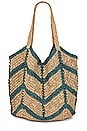 view 2 of 4 Mykonos Straw Tote in Seascape Combo